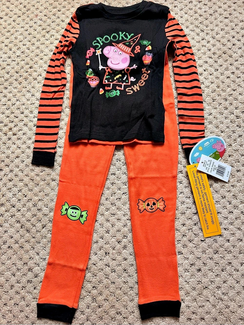 Peppa Pig Spooky & Sweet Halloween Pajama Set Kids Halloween Pajama